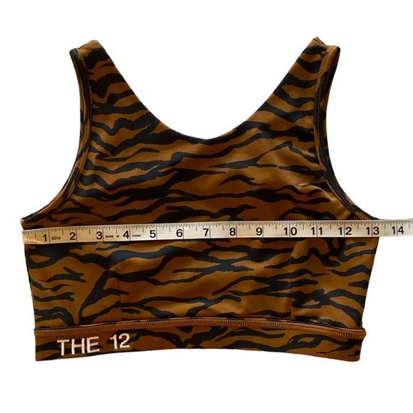 Brown & Black Zebra Print Workout Top Elastic Size S. Great Condition! The 12. - Picture 5 of 8